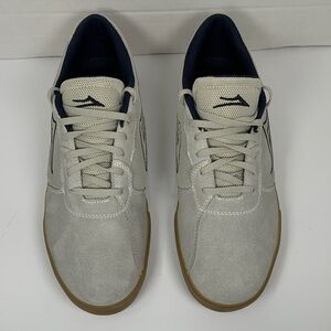 Lakai Cardiff Suede Men Gray With Navy Blue Accents Shoe Sneaker Size 11